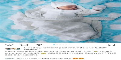 Glimpse of the newborn son of Cute Abiola is shared, his name is unveiled